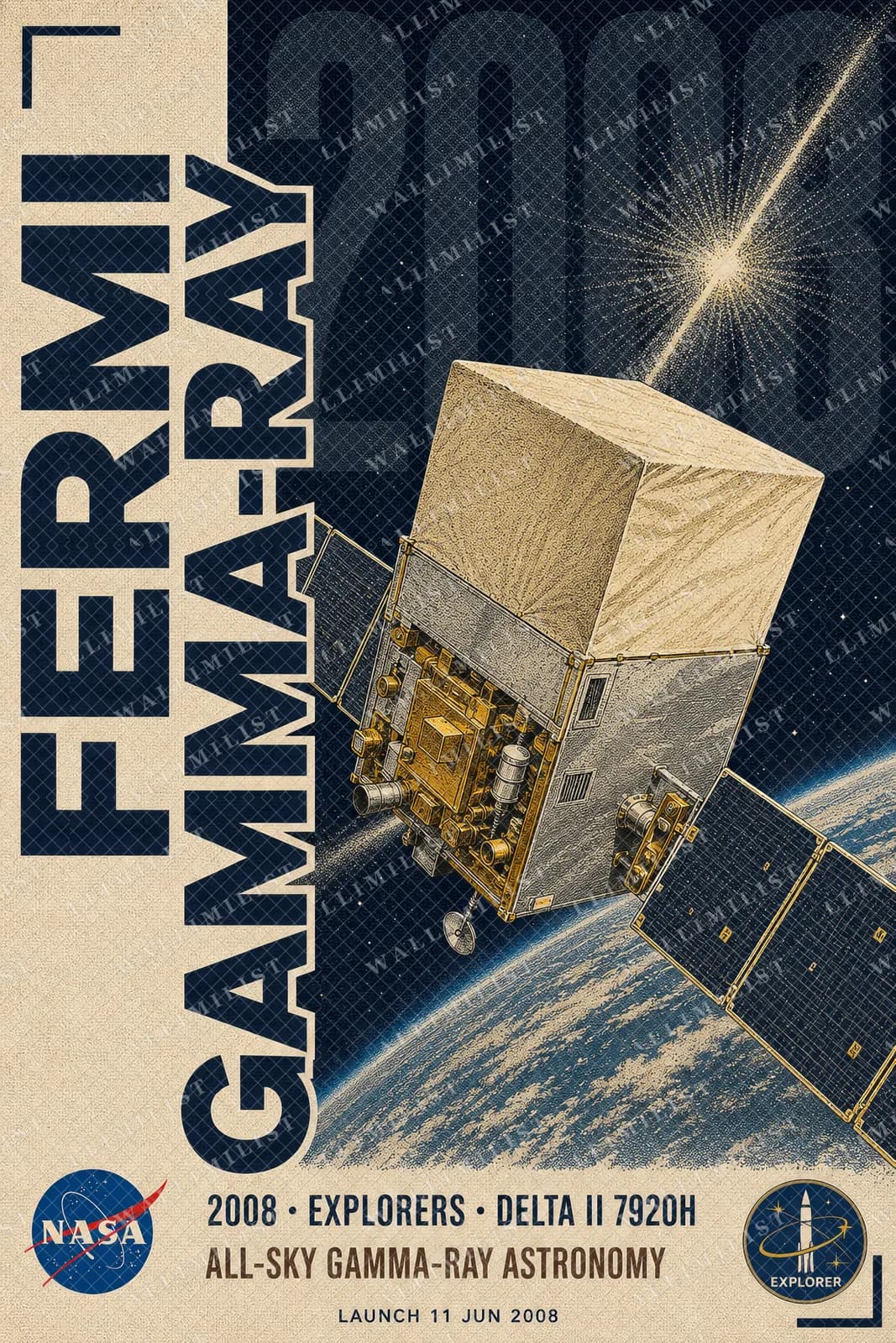 Actual watermarked print of Fermi Gamma-Ray