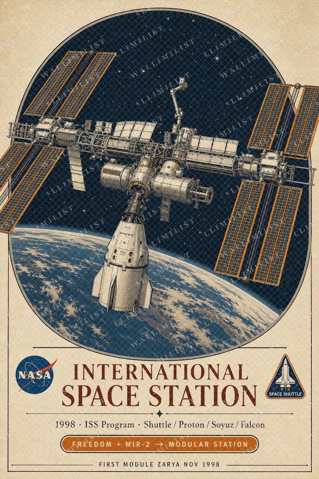 Actual watermarked print of International Space Station