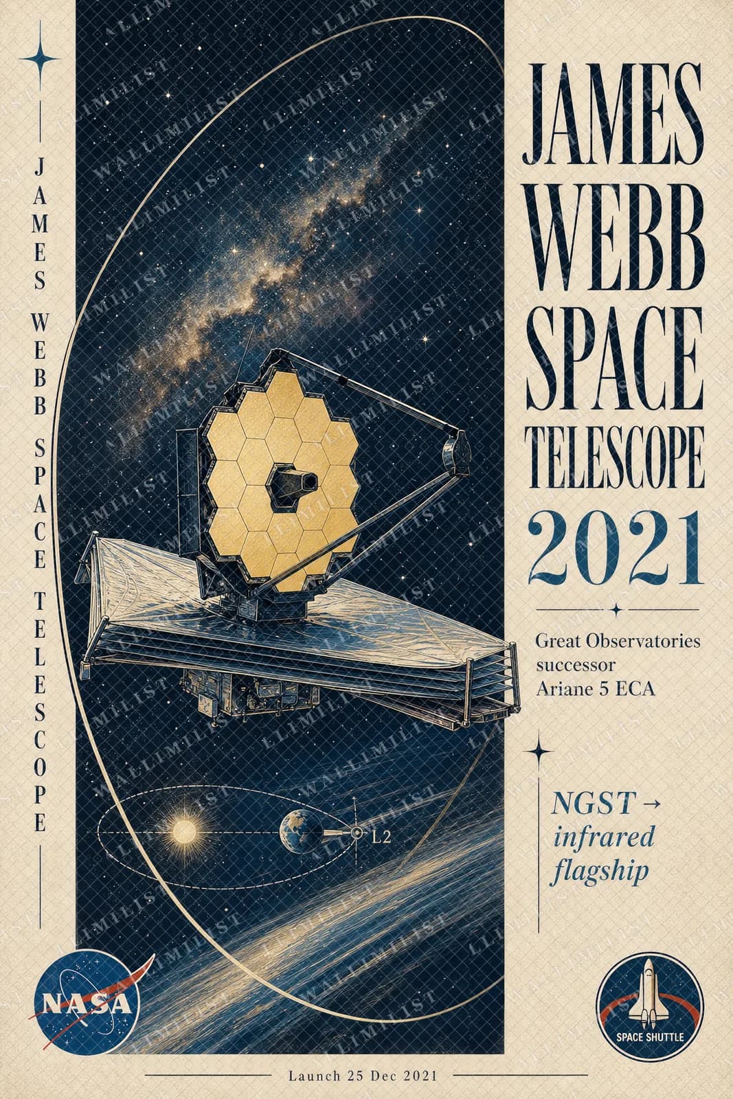 Actual watermarked print of James Webb Space Telescope