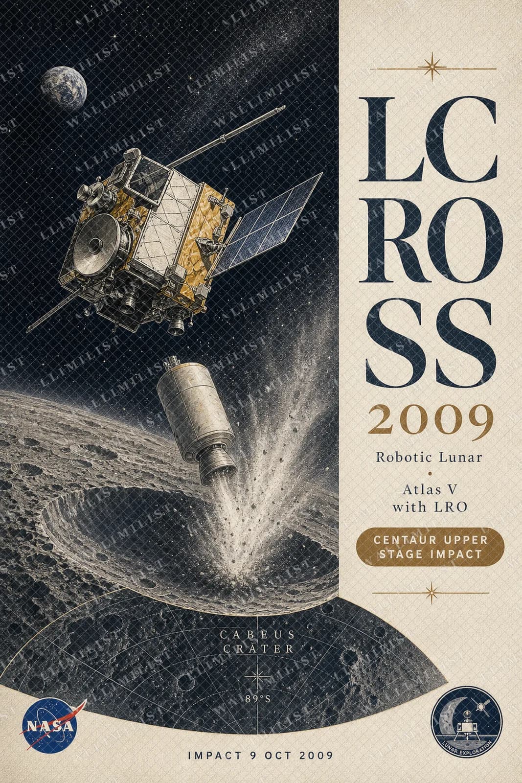 Actual watermarked print of LCROSS