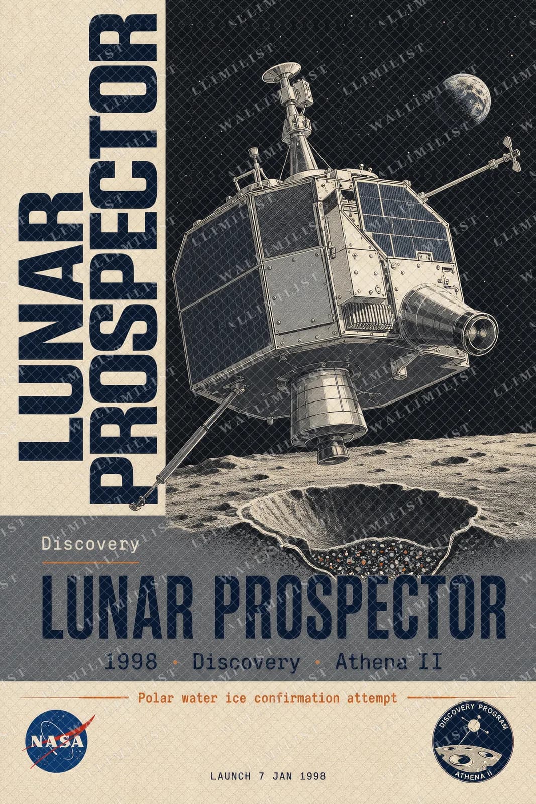 Actual watermarked print of Lunar Prospector