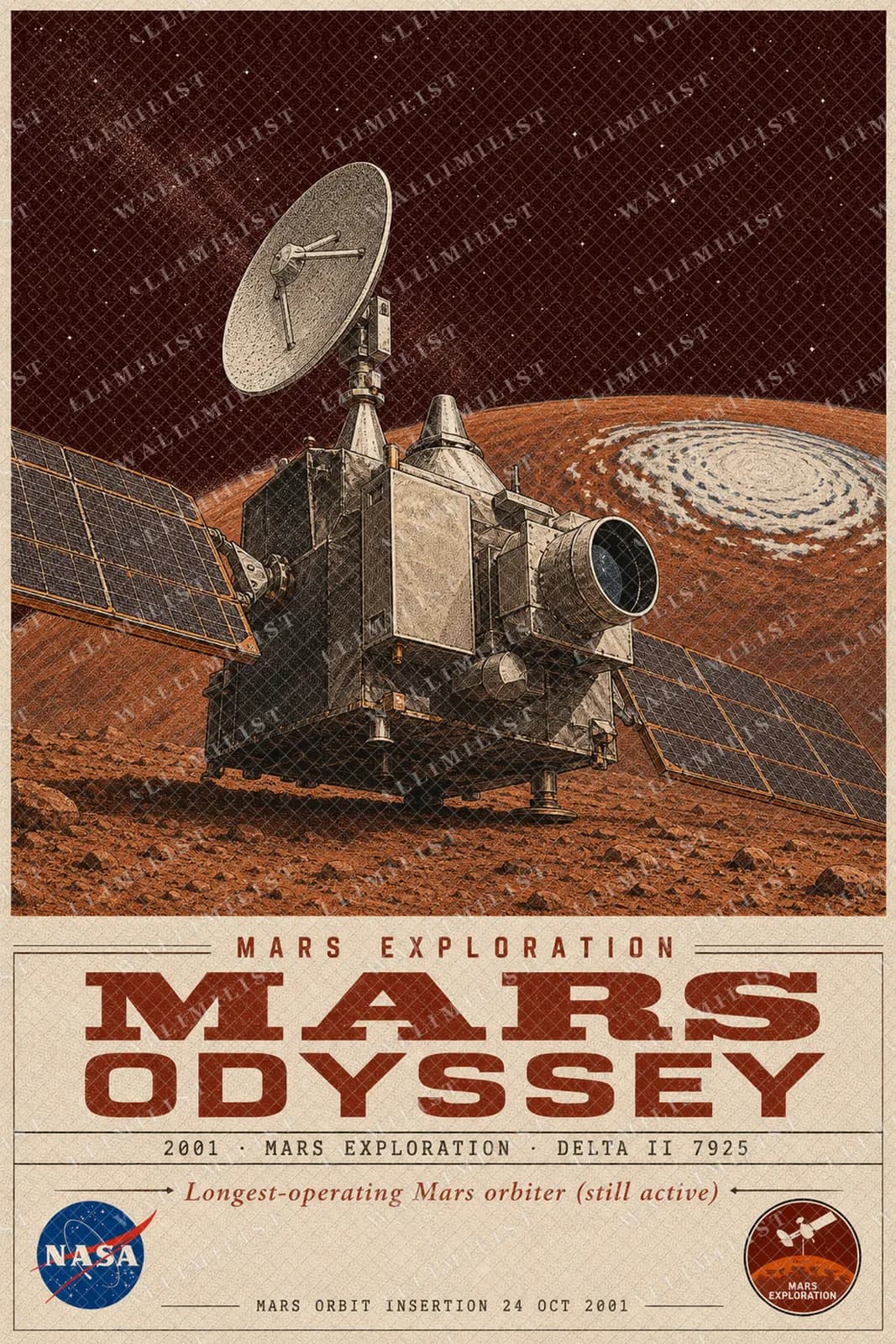 Actual watermarked print of Mars Odyssey