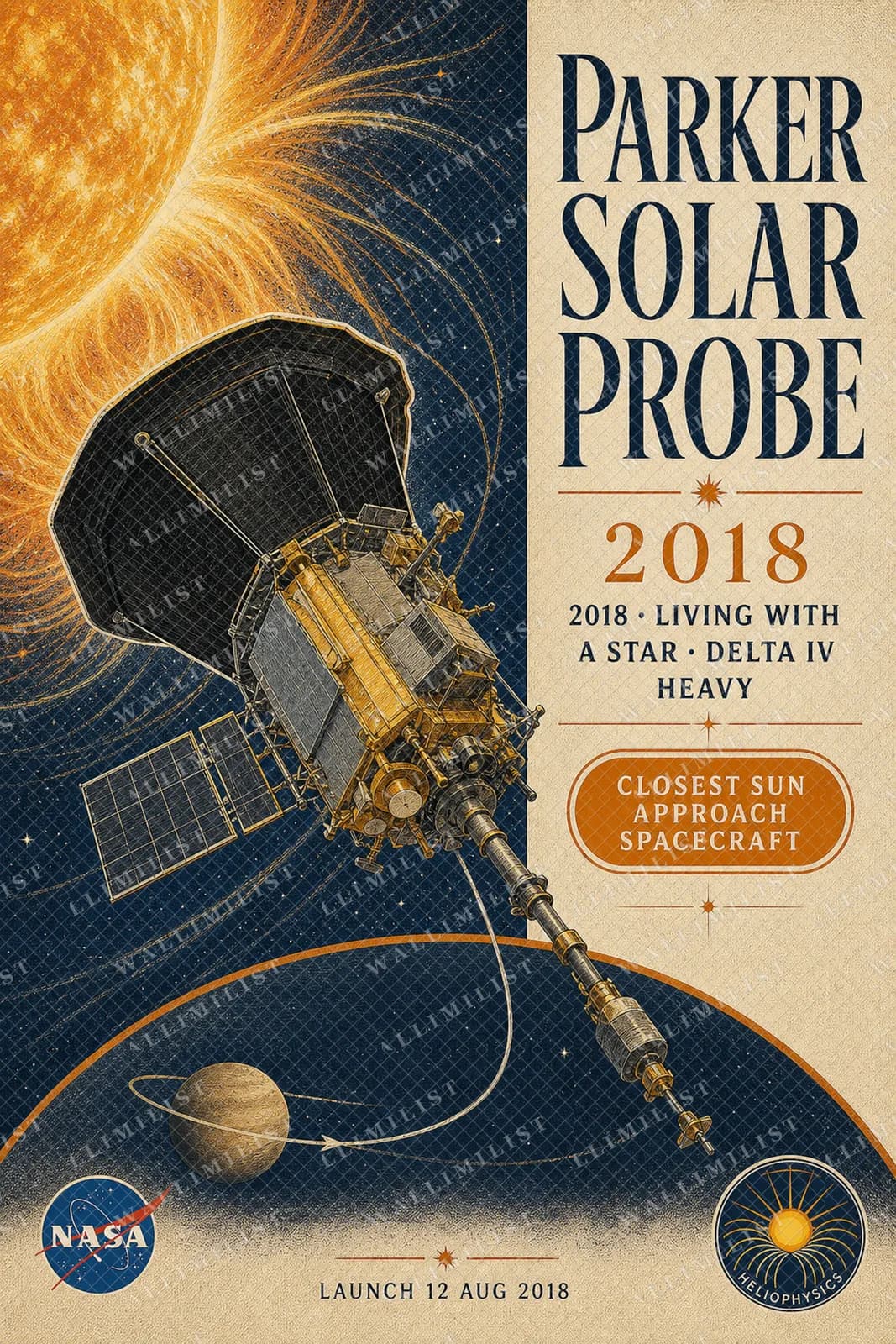 Actual watermarked print of Parker Solar Probe