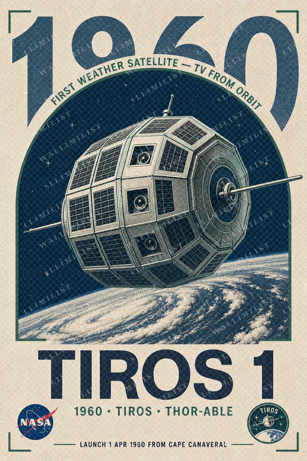 Actual watermarked print of TIROS 1