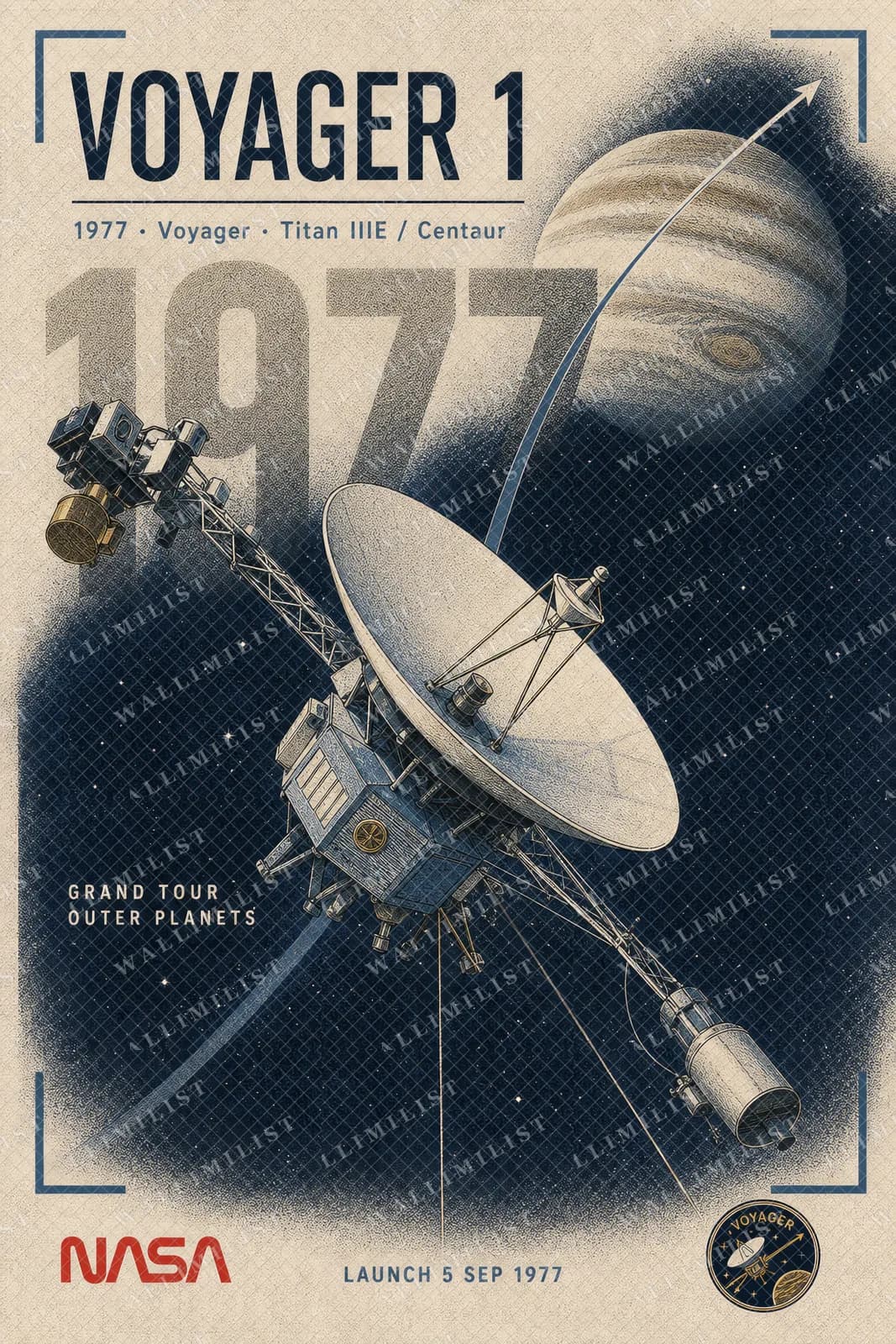 Actual watermarked print of Voyager 1 — NASA Heritage Collector