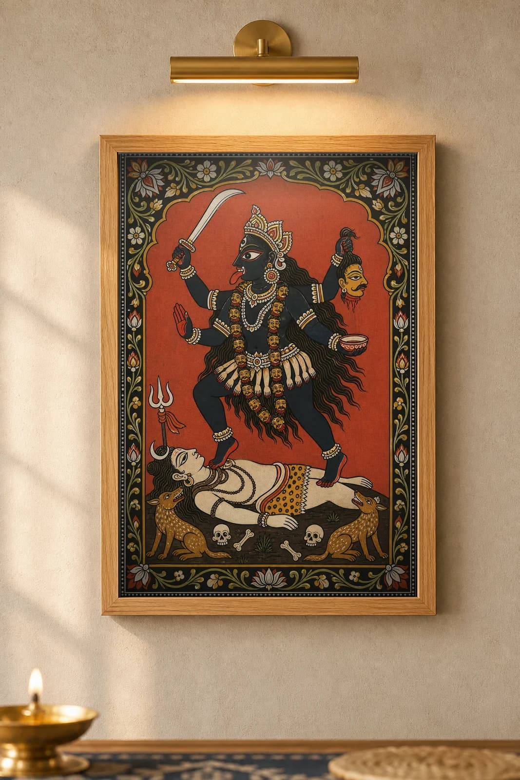 Kali — framed museum print, Pattachitra