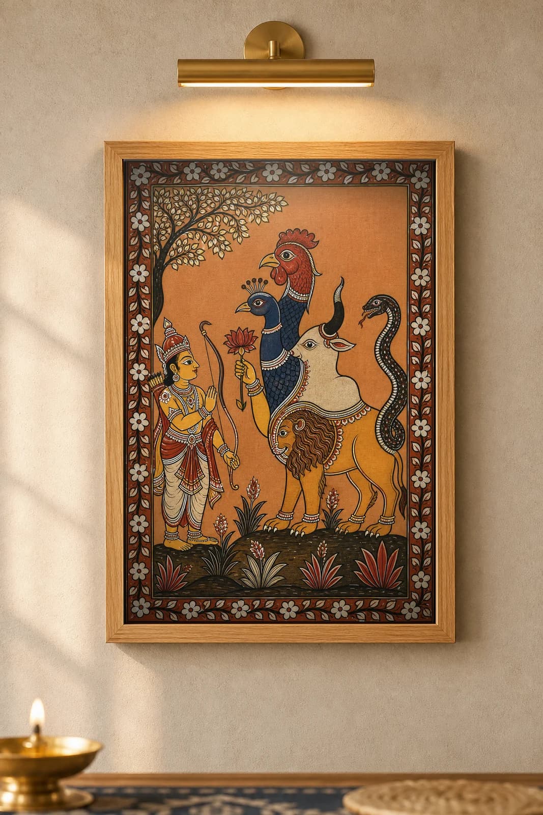 Navagunjara — Pattachitra — framed museum print, Pattachitra