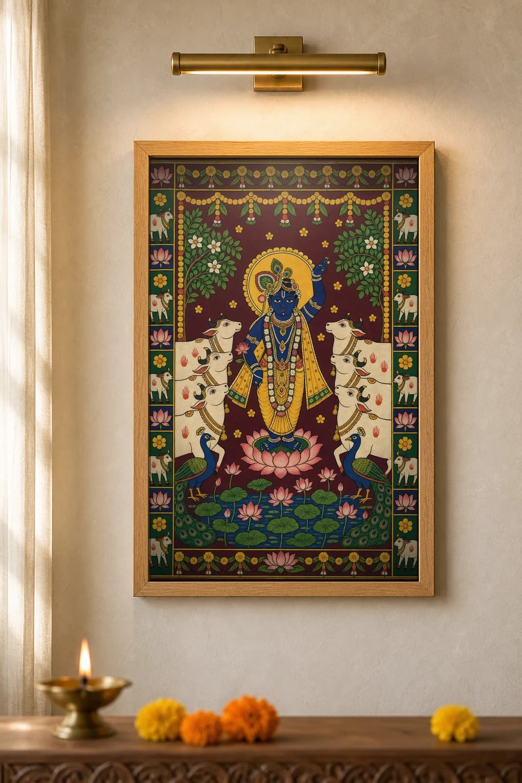 Go-Shringar Darshan — framed museum print, Pichwai