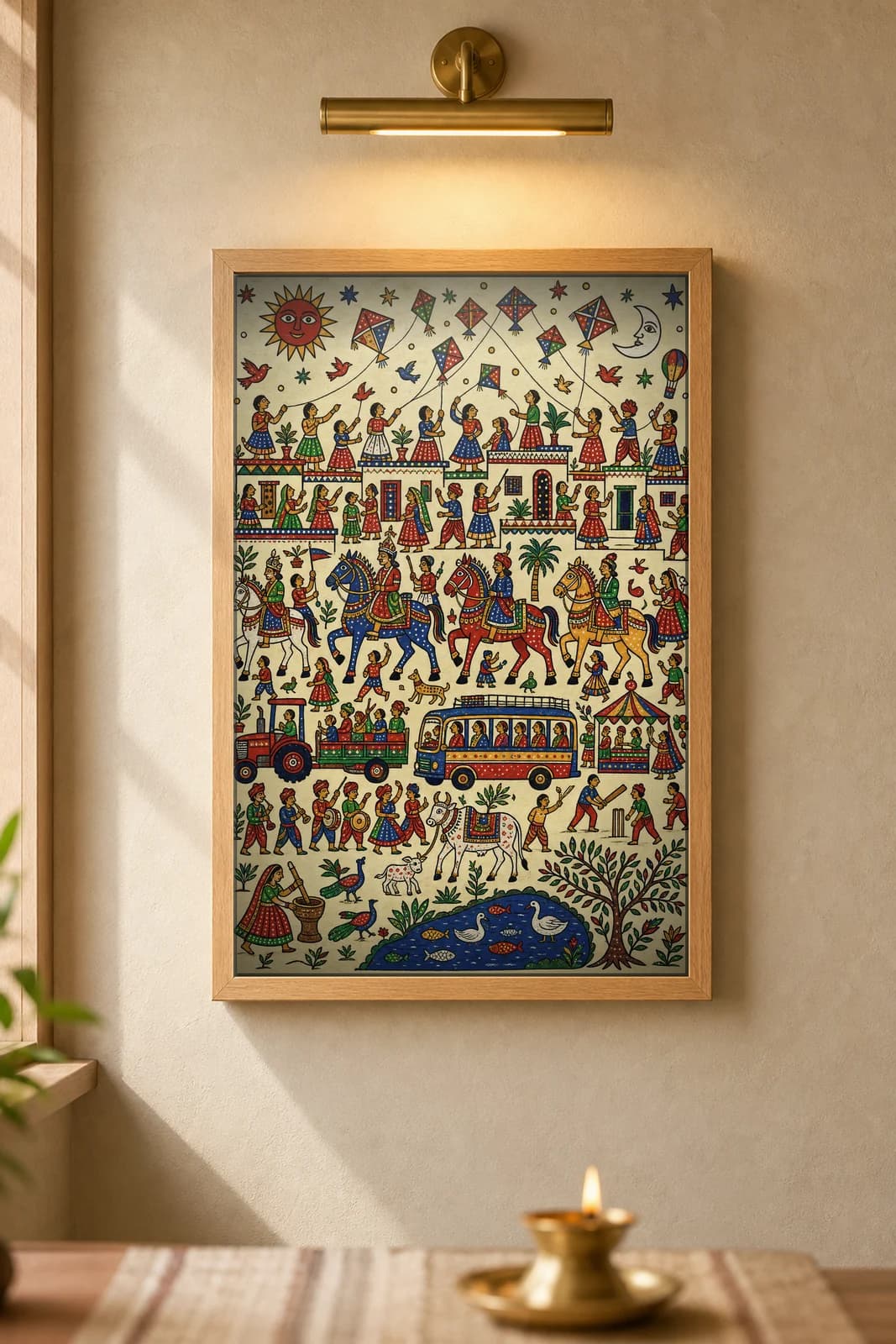 Kite Day — framed museum print, Pithora