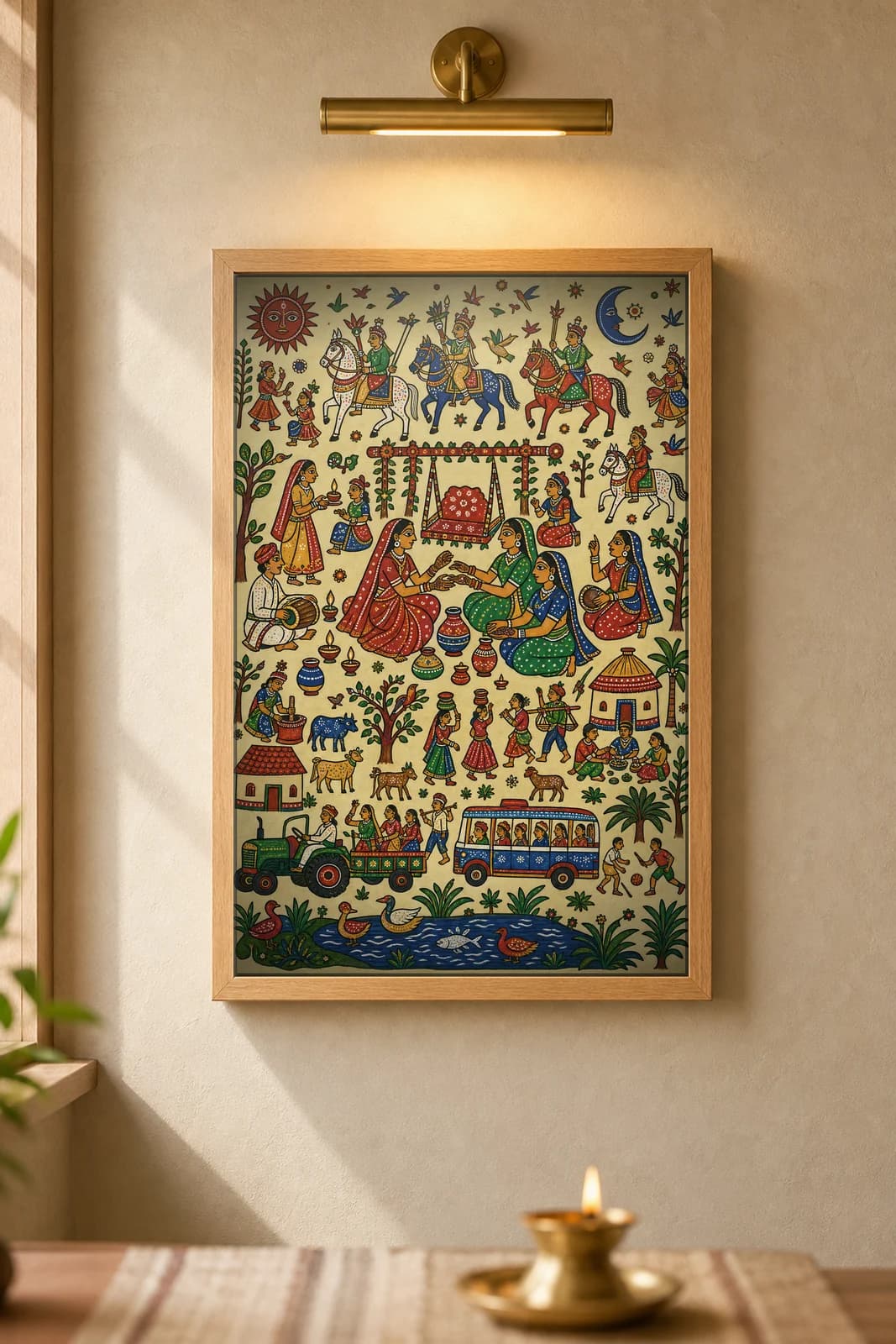 Mehndi Night — framed museum print, Pithora
