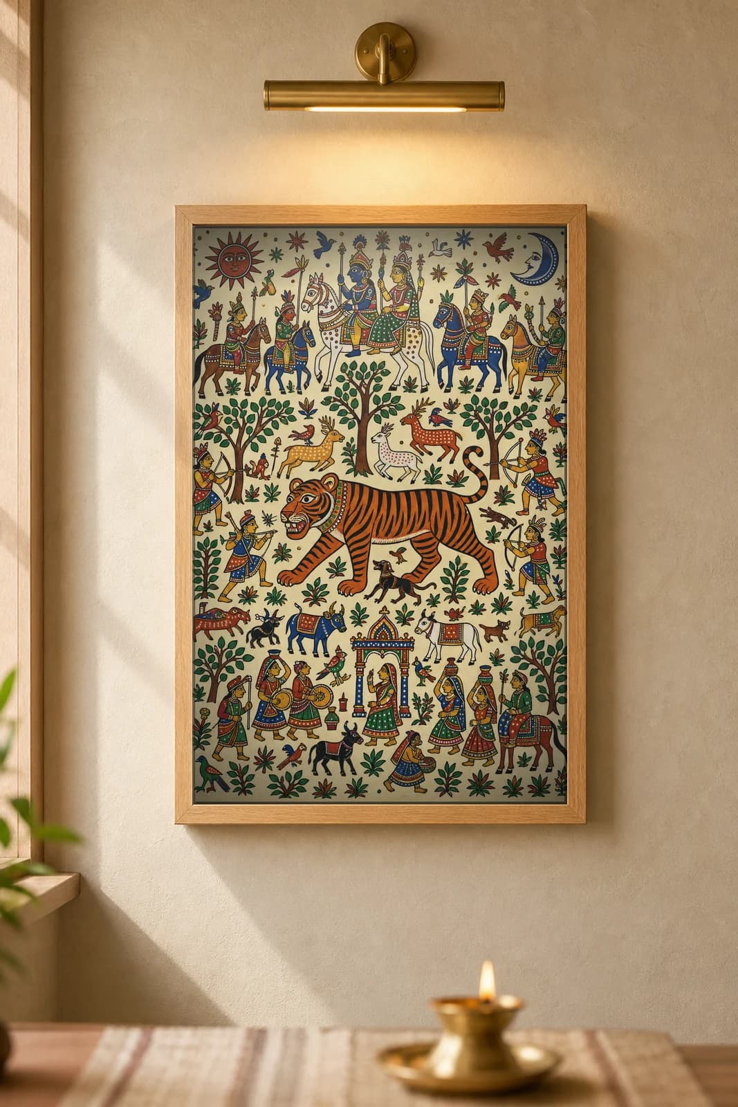 Forest Tiger — framed museum print, Pithora