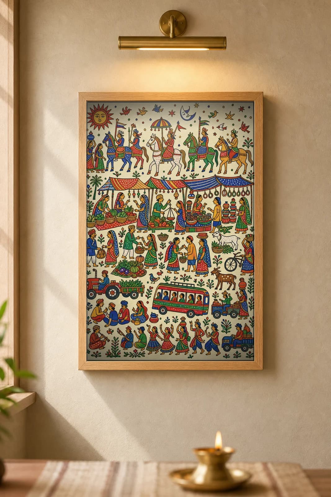 The Haat — framed museum print, Pithora