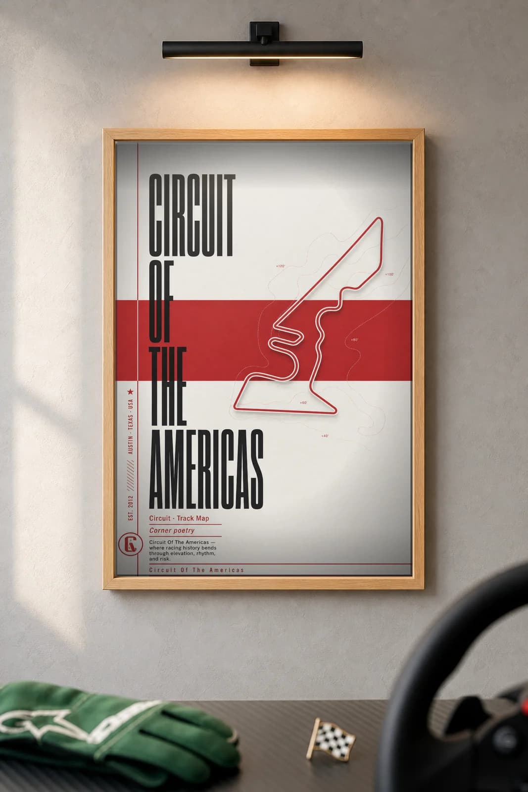 Circuit of the Americas — framed museum print, Racetracks