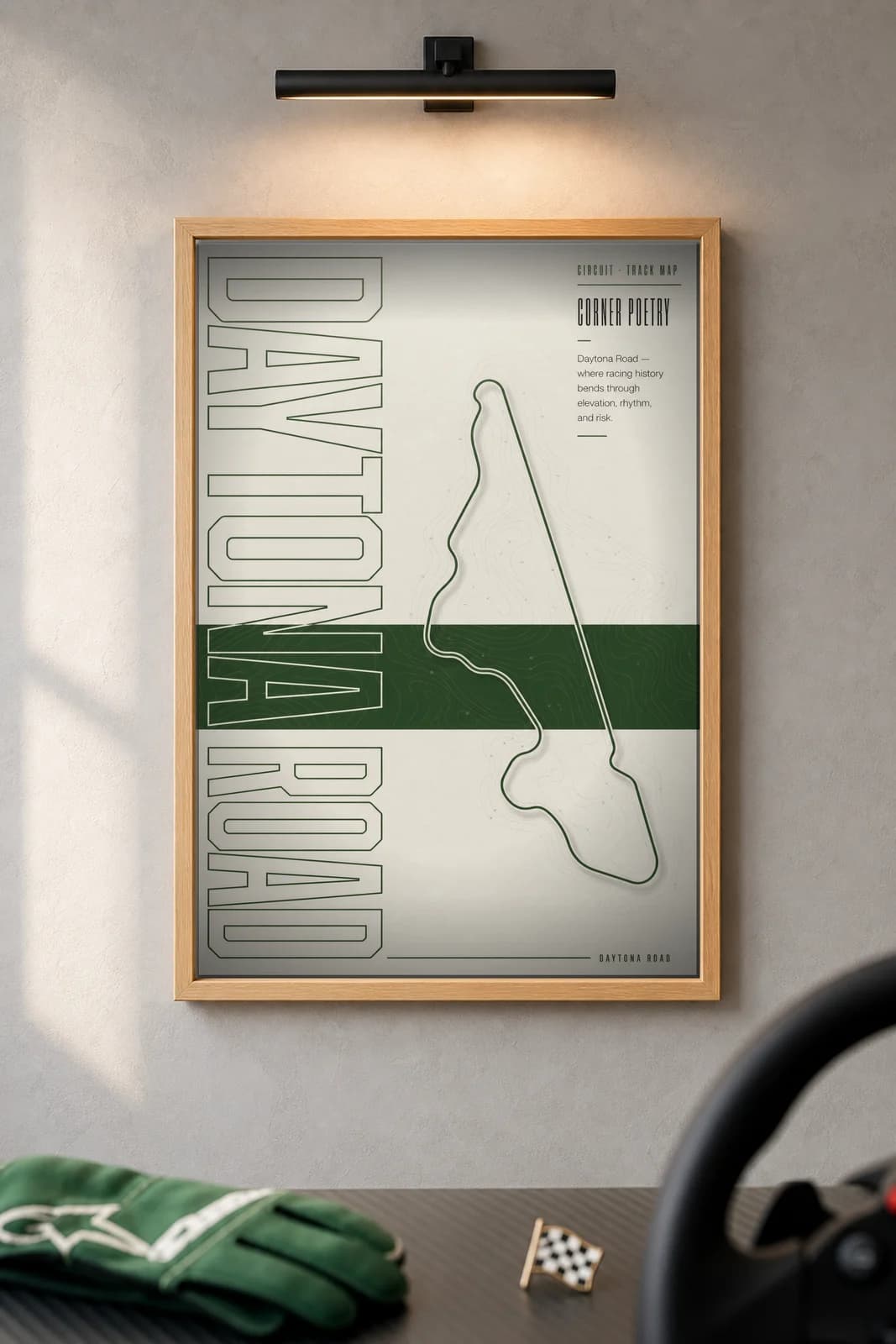 Daytona Road — framed museum print, Racetracks