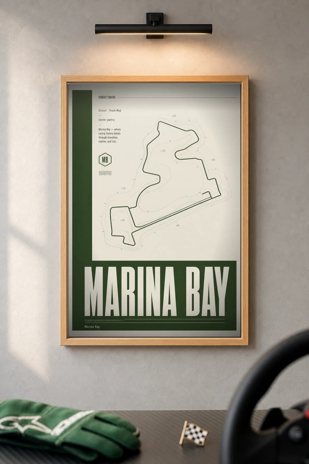 Marina Bay — framed museum print, Racetracks