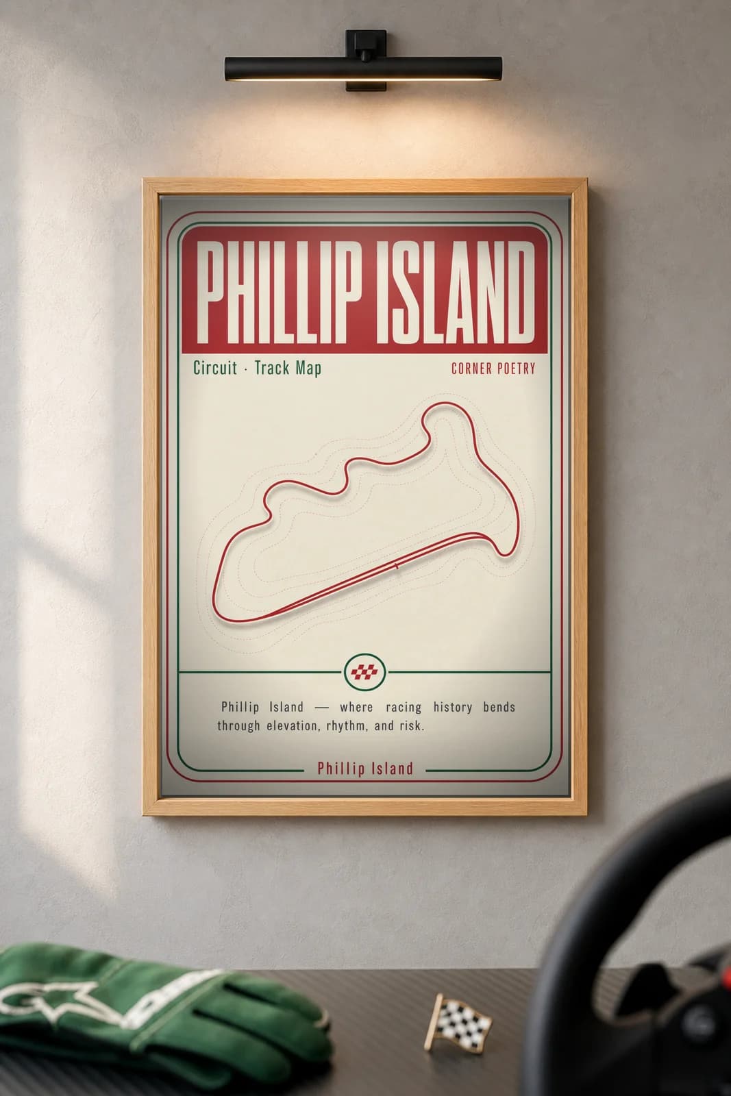 Phillip Island — framed museum print, Racetracks