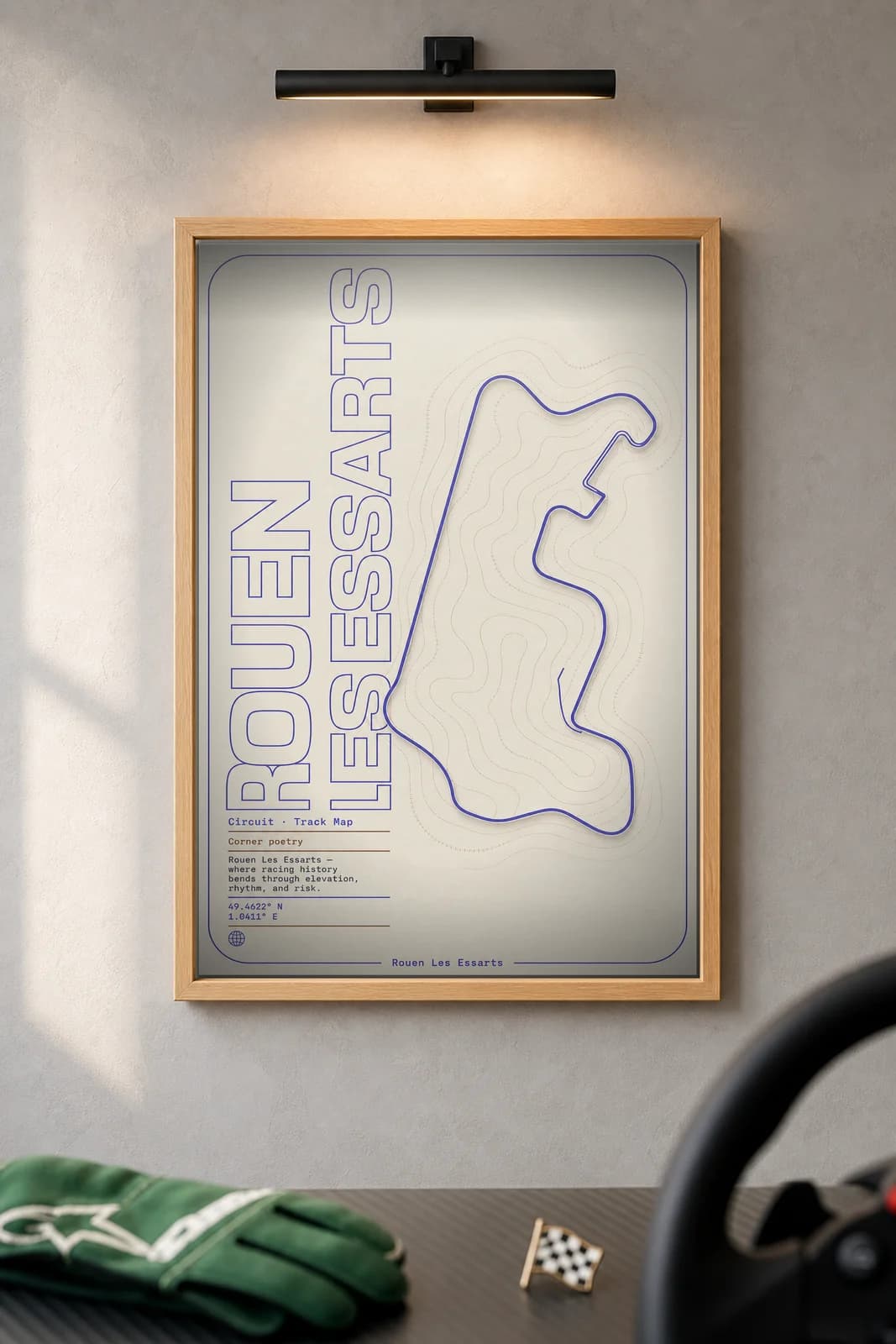 Rouen Les Essarts — framed museum print, Racetracks