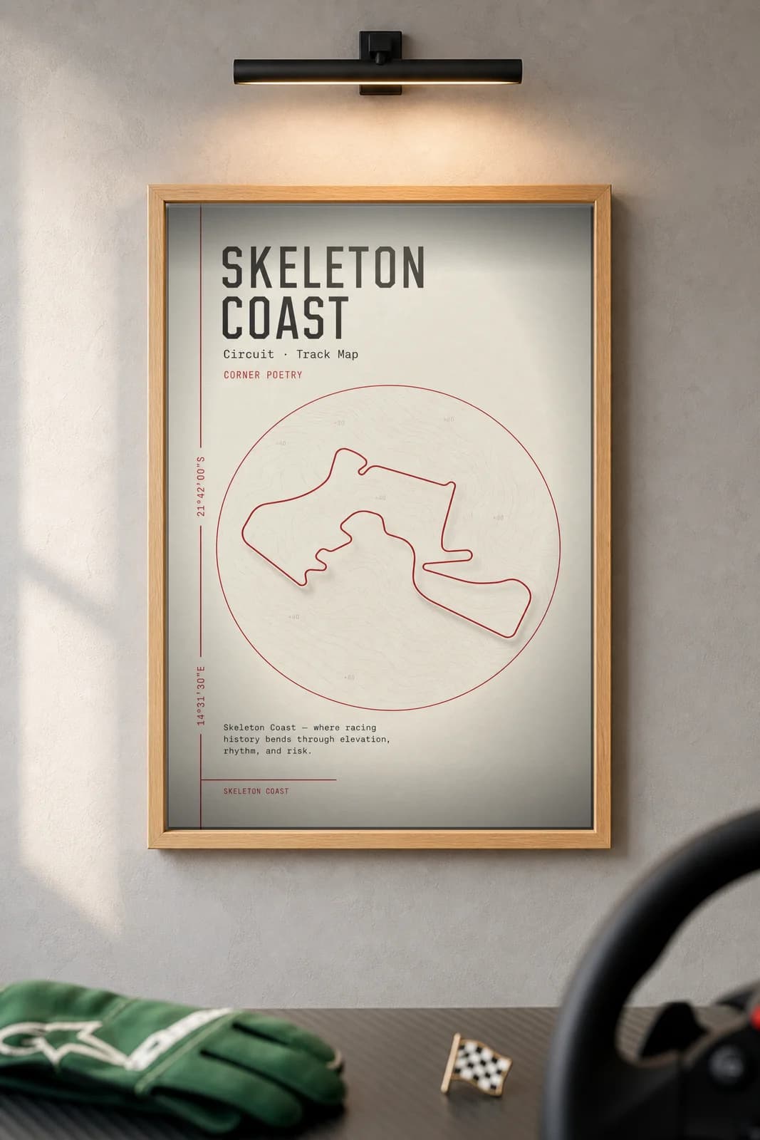 Skeleton Coast — framed museum print, Racetracks