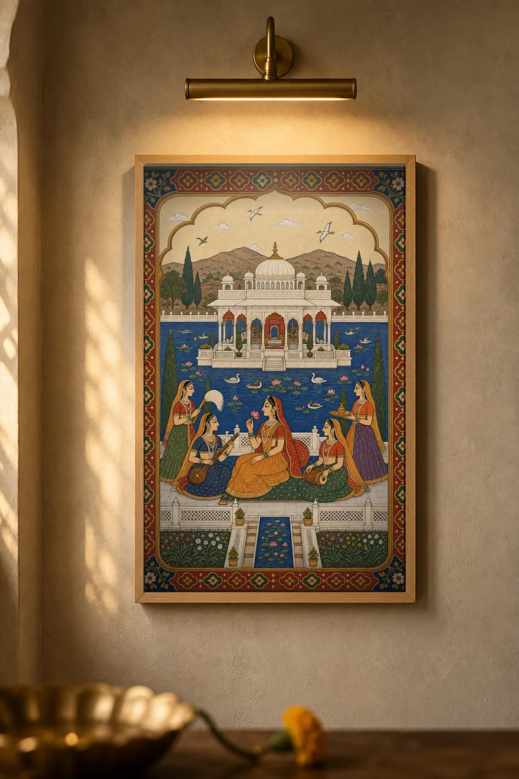Jal Mahal — framed museum print, Rajput Miniature