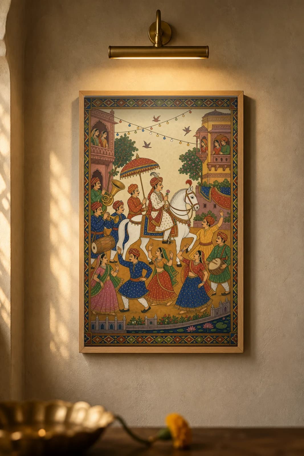 Baarat — framed museum print, Rajput Miniature
