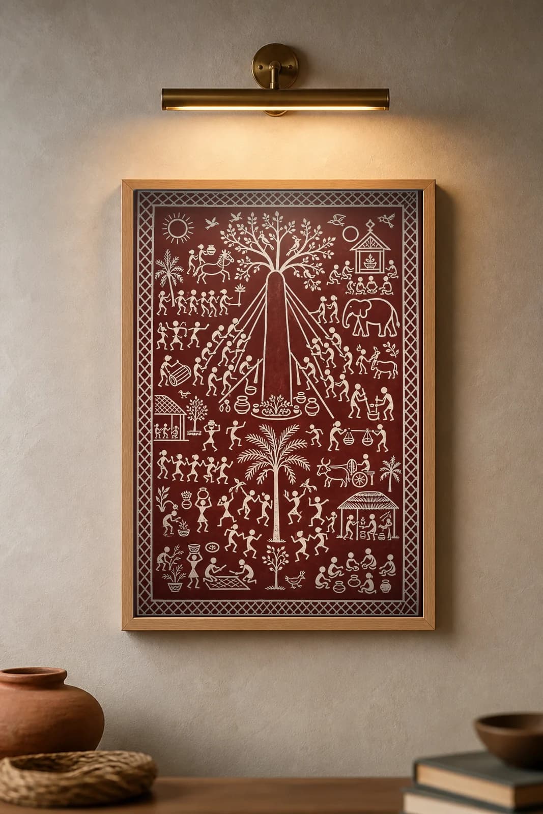 Raising the Menhir — framed museum print, Saura