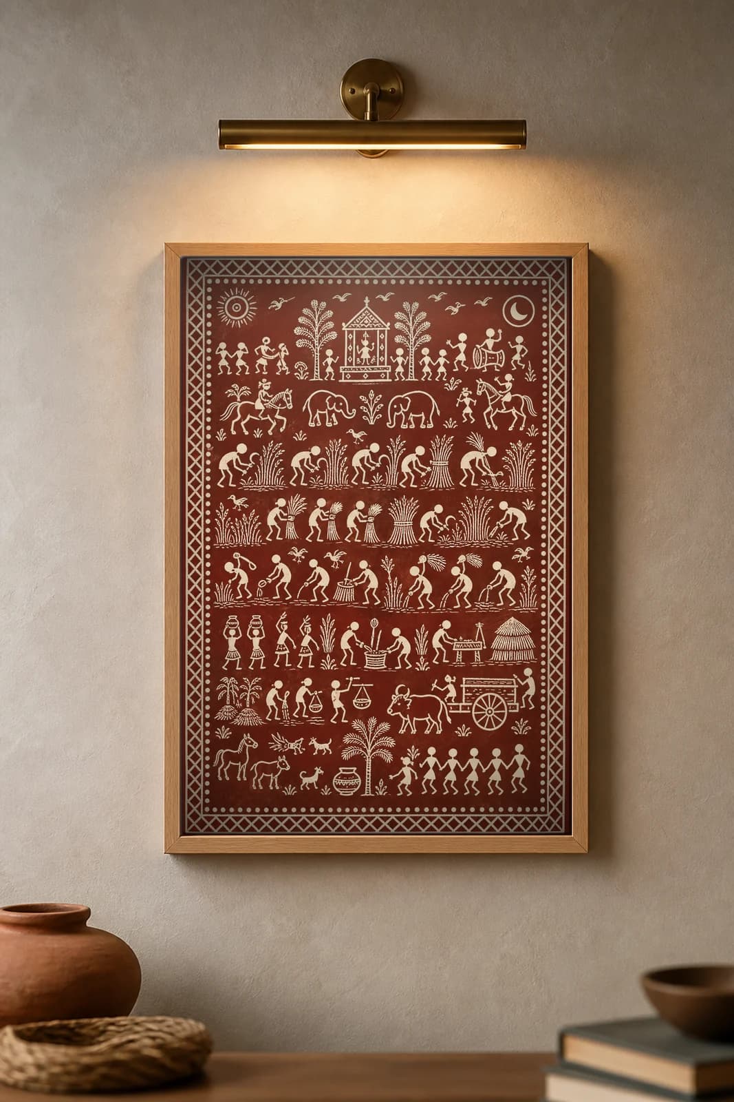 Paddy Harvest — framed museum print, Saura