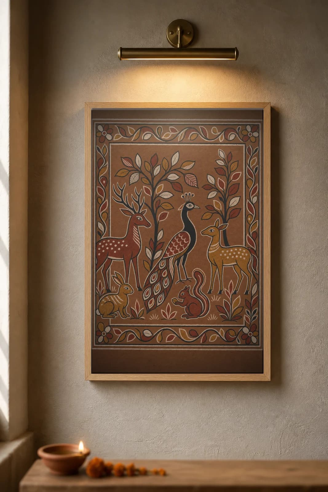 Sohrai Forest Band — framed museum print, Sohrai Khovar