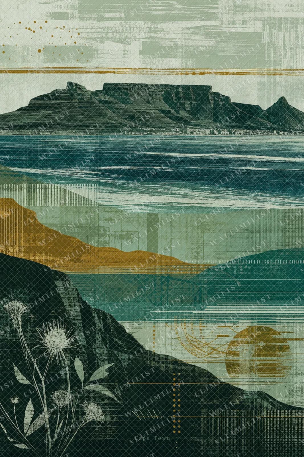 Actual watermarked print of Cape Town