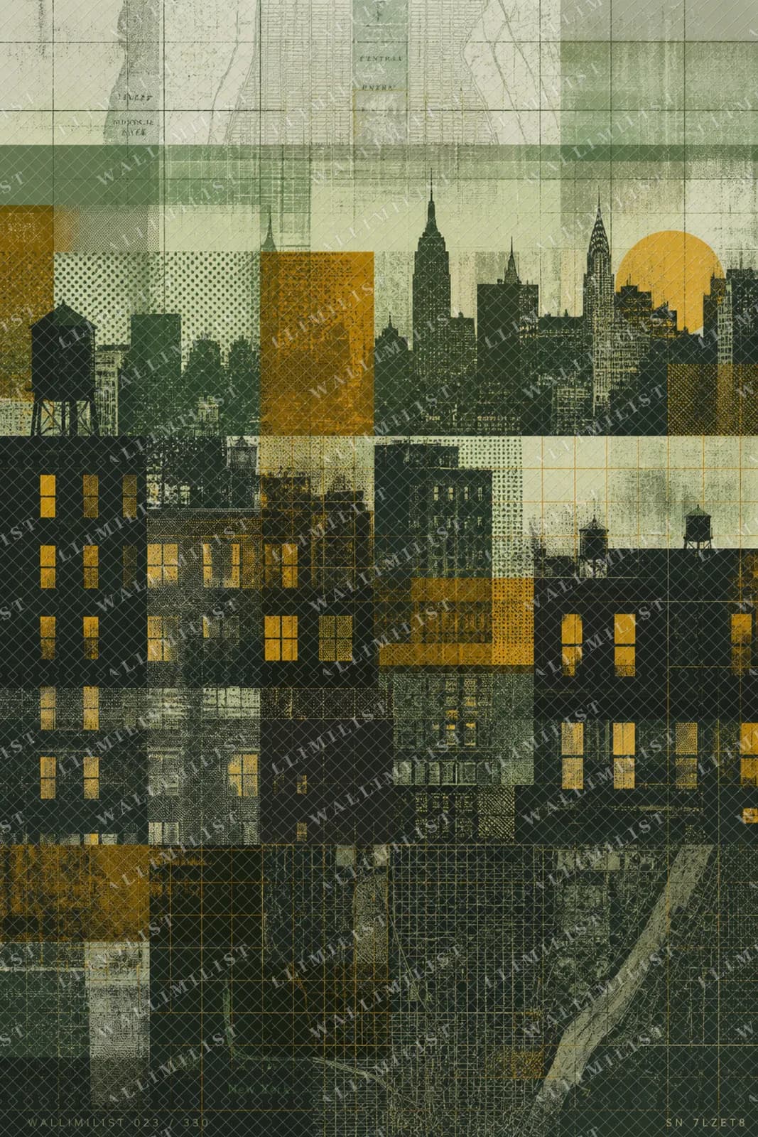 Actual watermarked print of New York