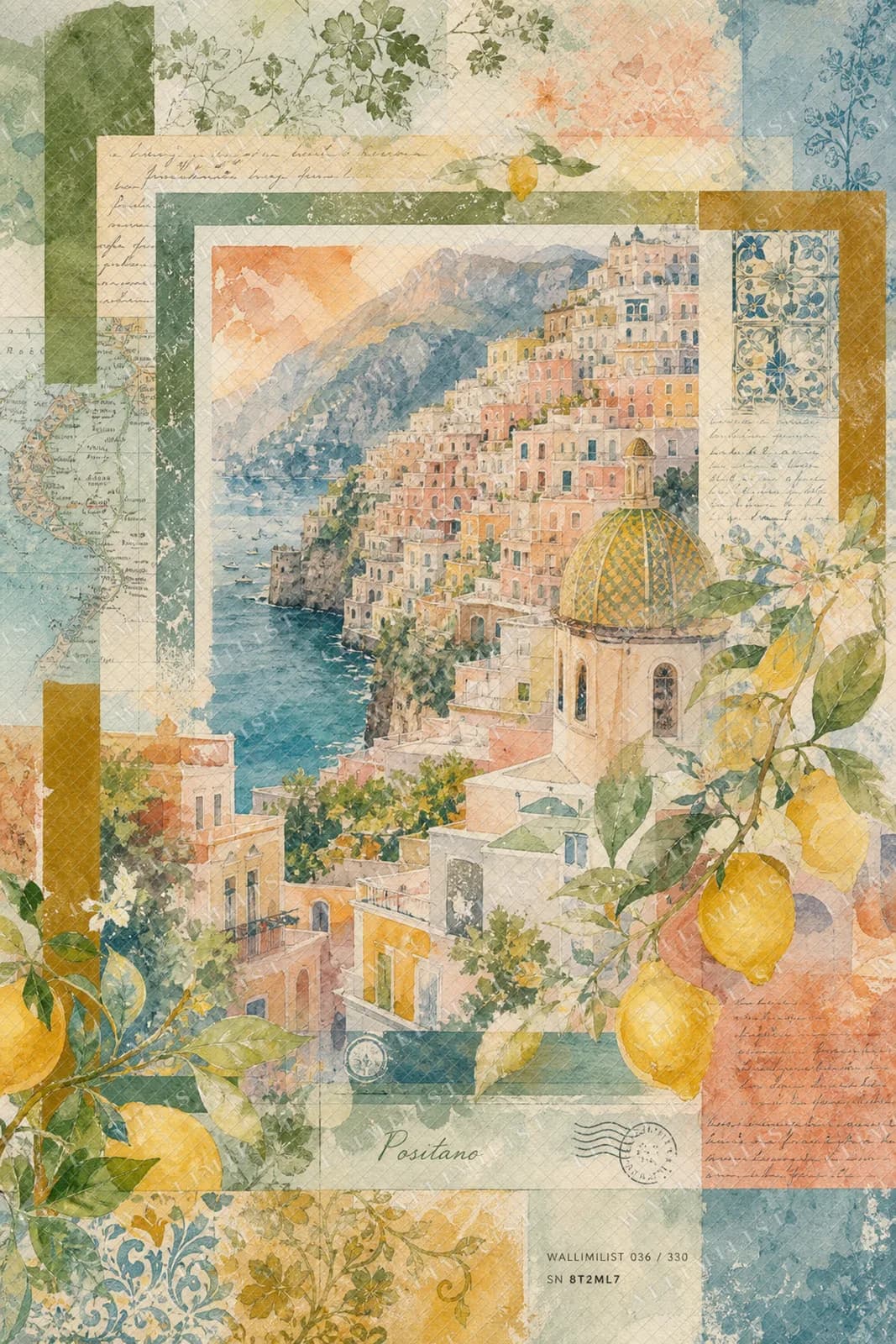 Actual watermarked print of Positano
