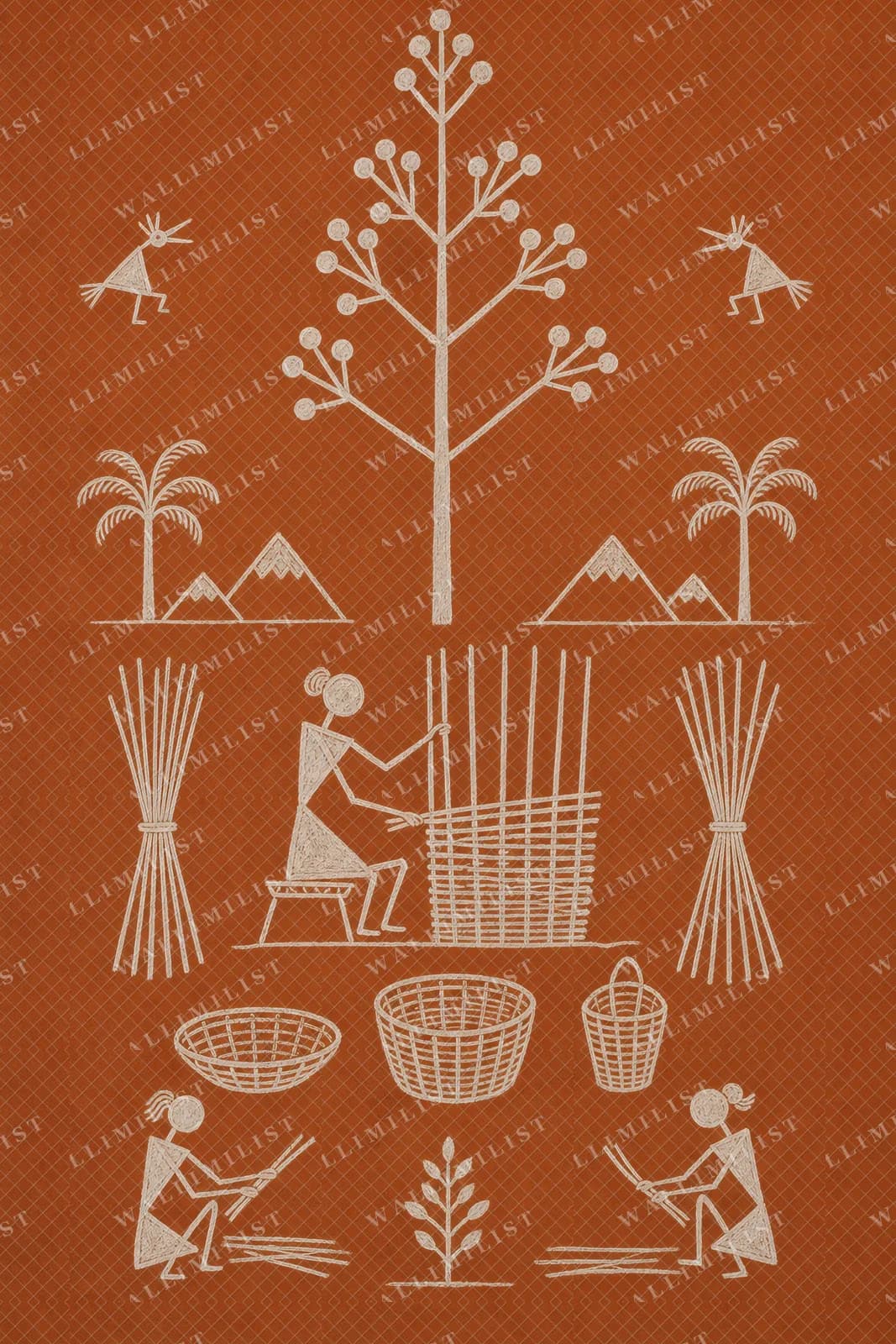Actual watermarked print of Bamboo Weave Scene