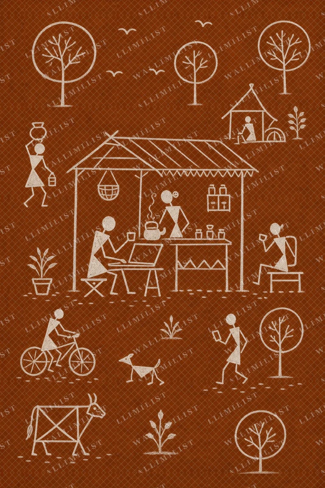 Actual watermarked print of Laptop Chai Stall