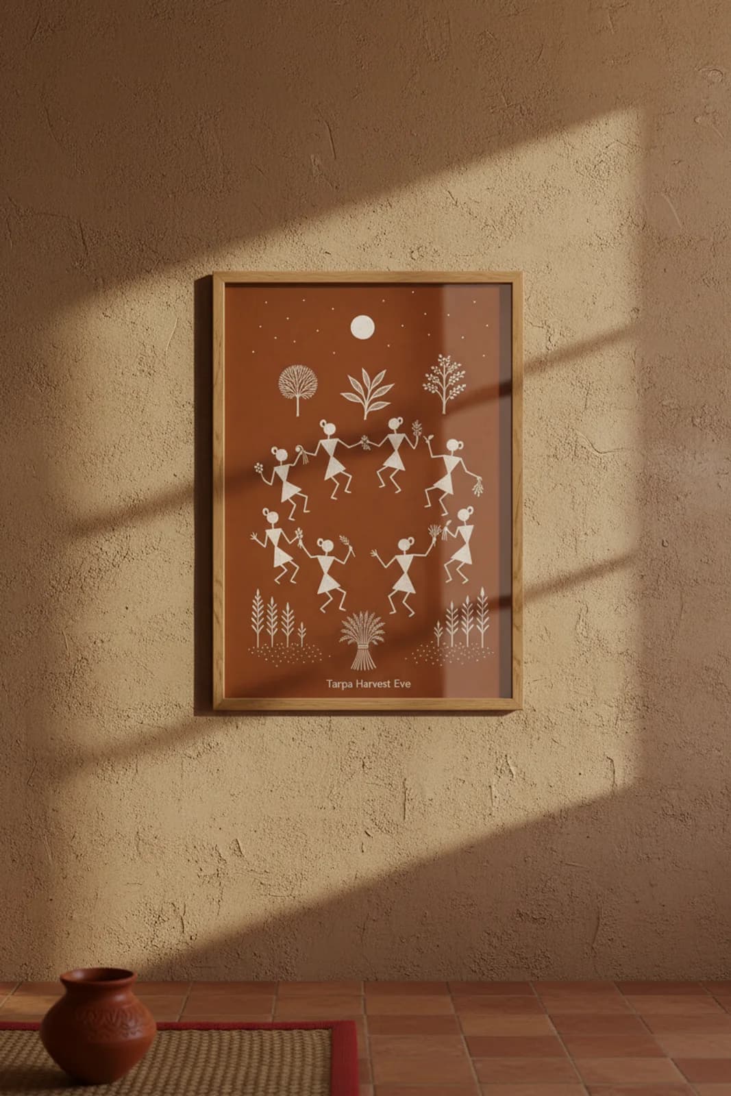 Tarpa Harvest Eve — framed museum print, Warli