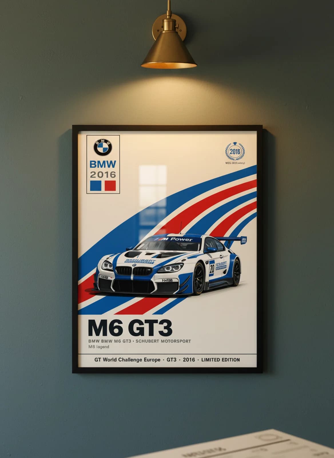 M6 GT3 — framed museum print, Wec Masters