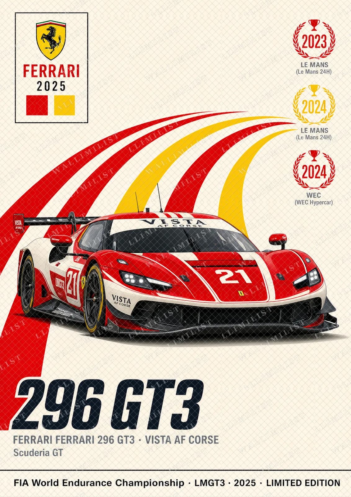 Actual watermarked print of 296 GT3 — Vista AF Corse #21