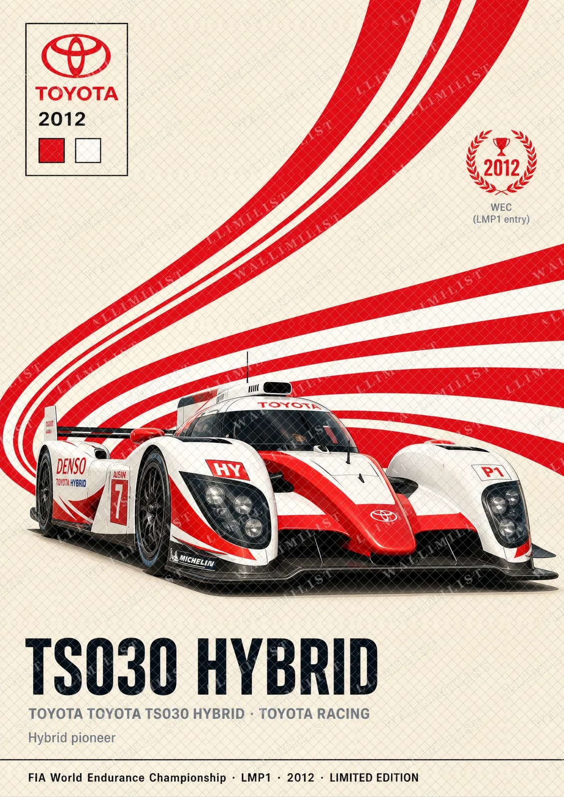 Actual watermarked print of TS030 HYBRID — Toyota #7