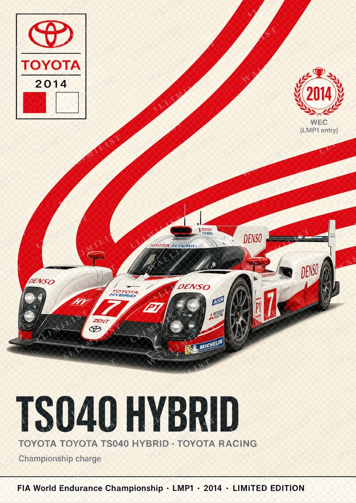 Actual watermarked print of TS040 HYBRID — Toyota #7