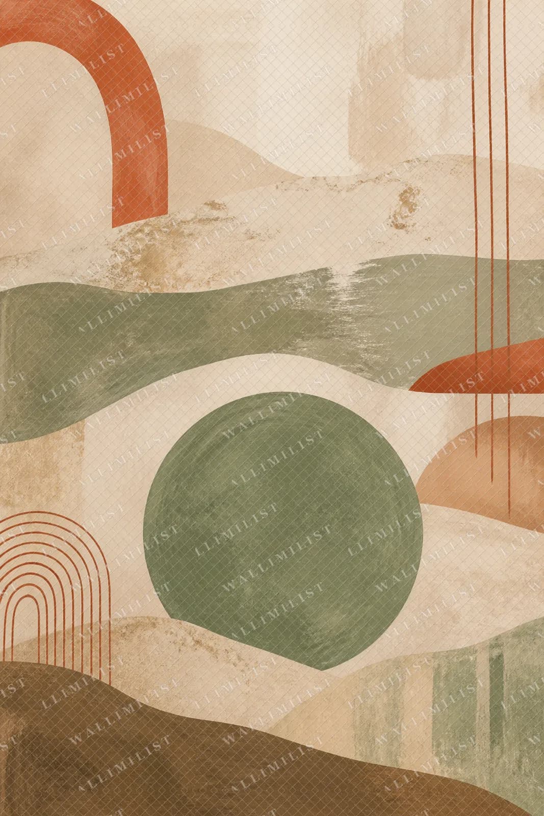 Actual watermarked print of Moss Circle Warm White